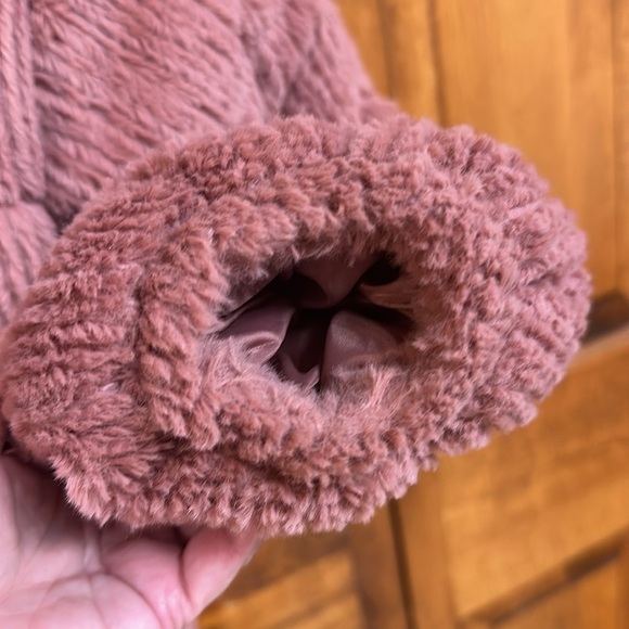 Wild Fable Rose Faux Fur Zippered Puffer Cropped Winter Jacket Small - Picture 6 of 9